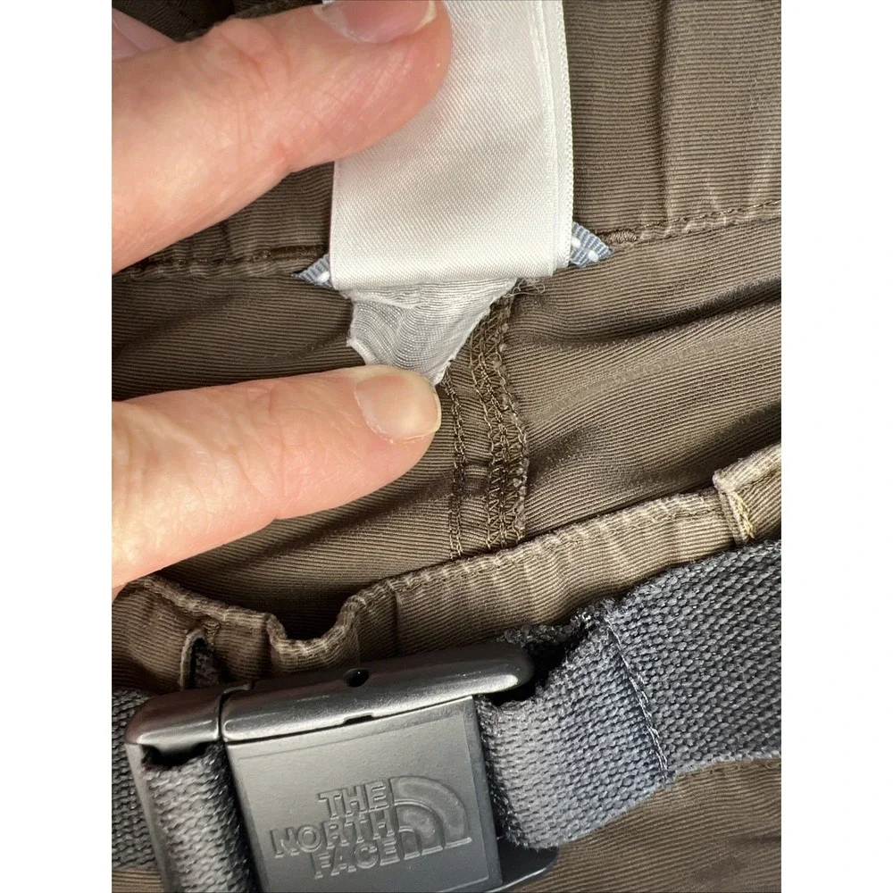 The North Face Nylon Cargo Shorts Mens L Brown Belted Gorpcore Trail Hike Stains